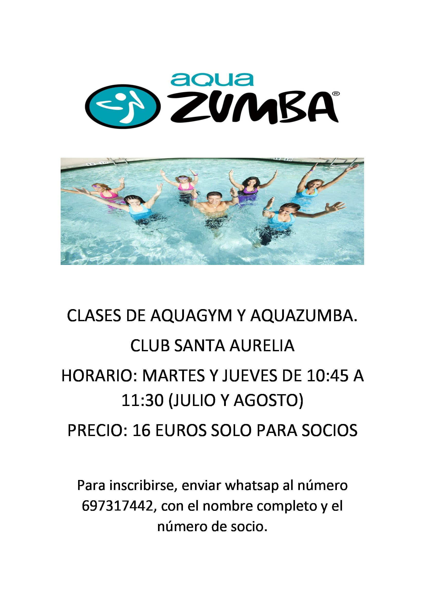 CLASES DE AQUAGYM Y AQUAZUMBA 1 